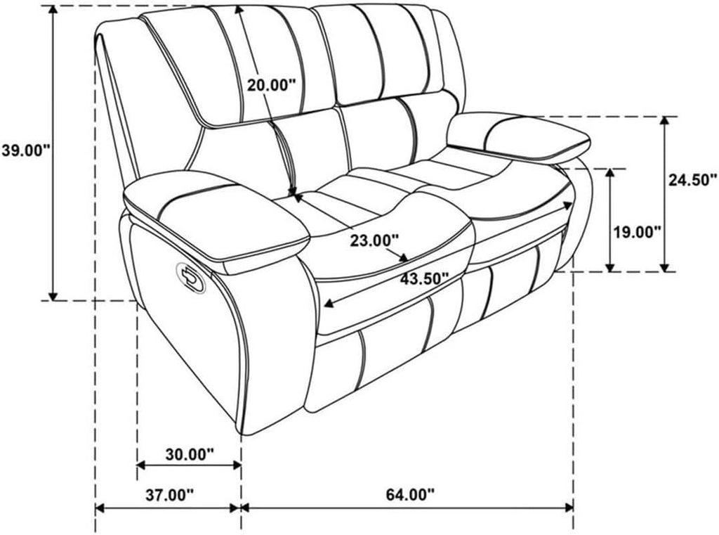 Red Faux Leather Reclining Loveseat With Manual Recline