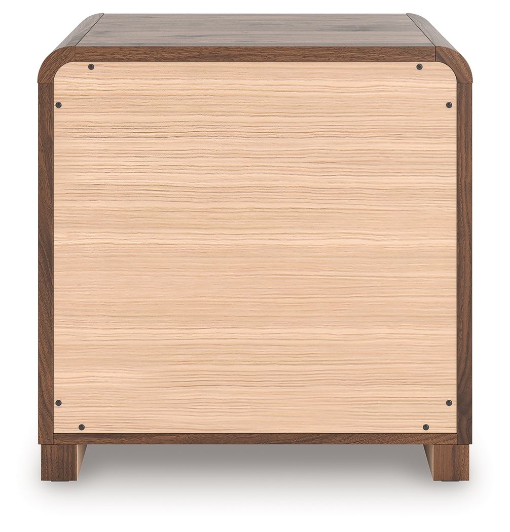 Fortlorn - Two Drawer Night Stand - Walnut Brown