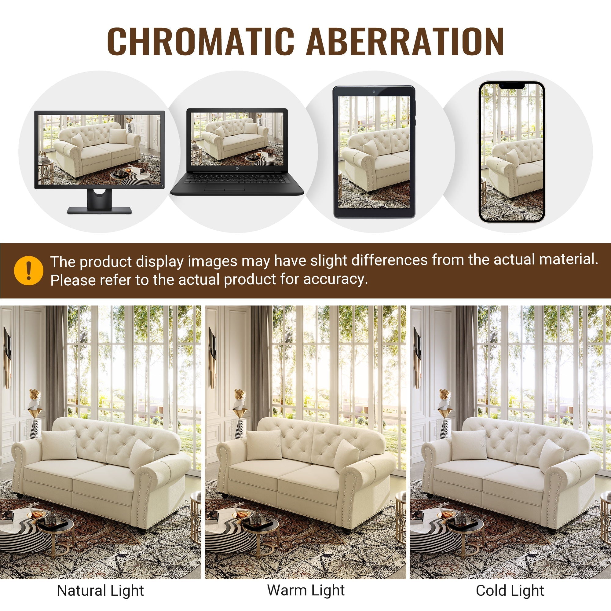 Upholstered Chesterfield Sofa With Nailhead Trim And Rolled Armrests