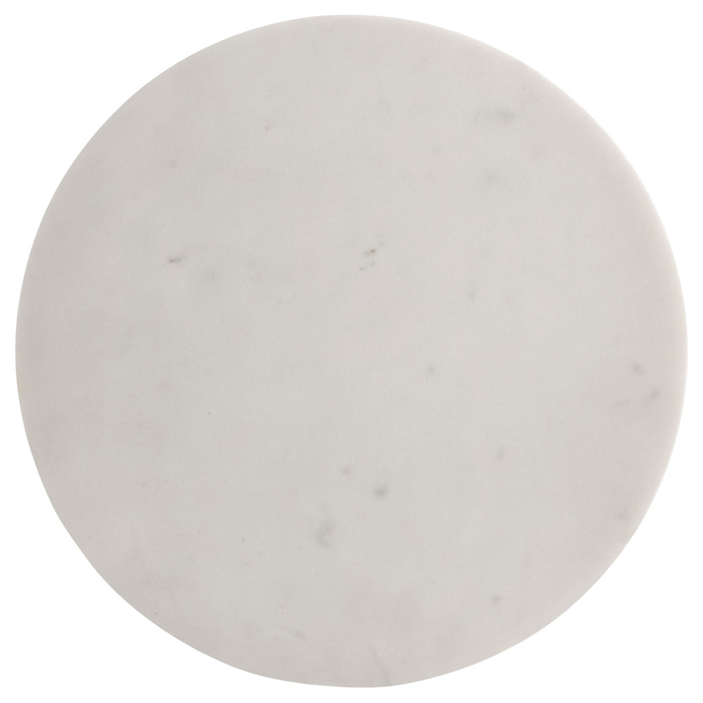 Selena - Round Side Table - White / Gray