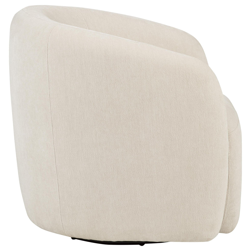 Gerley Faux Sherpa Chenille Upholstered Swivel Accent Chair Beige