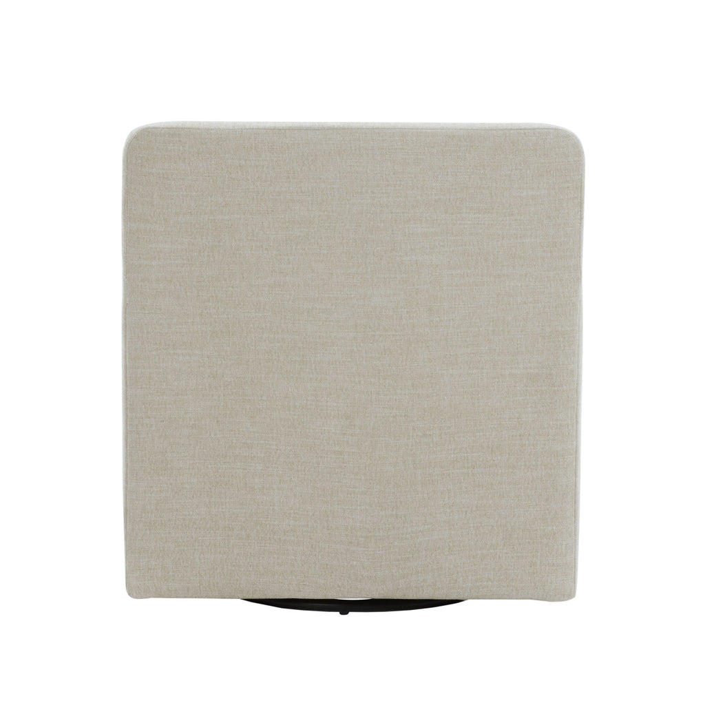 Tolland - Swivel Accent Chair With Antique Brass Nailhead Trim - Beige