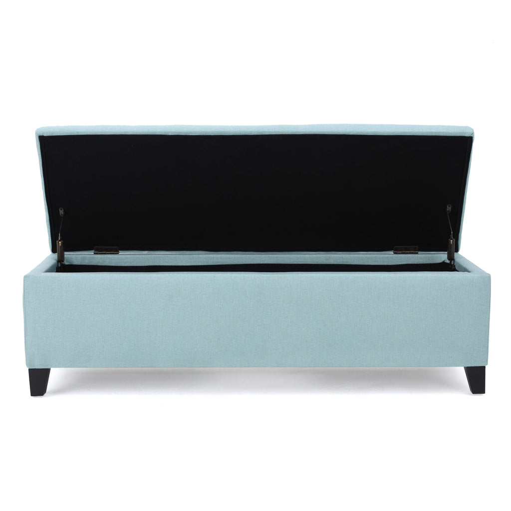 Contemporary Storage Ottoman Bench With Upholstery