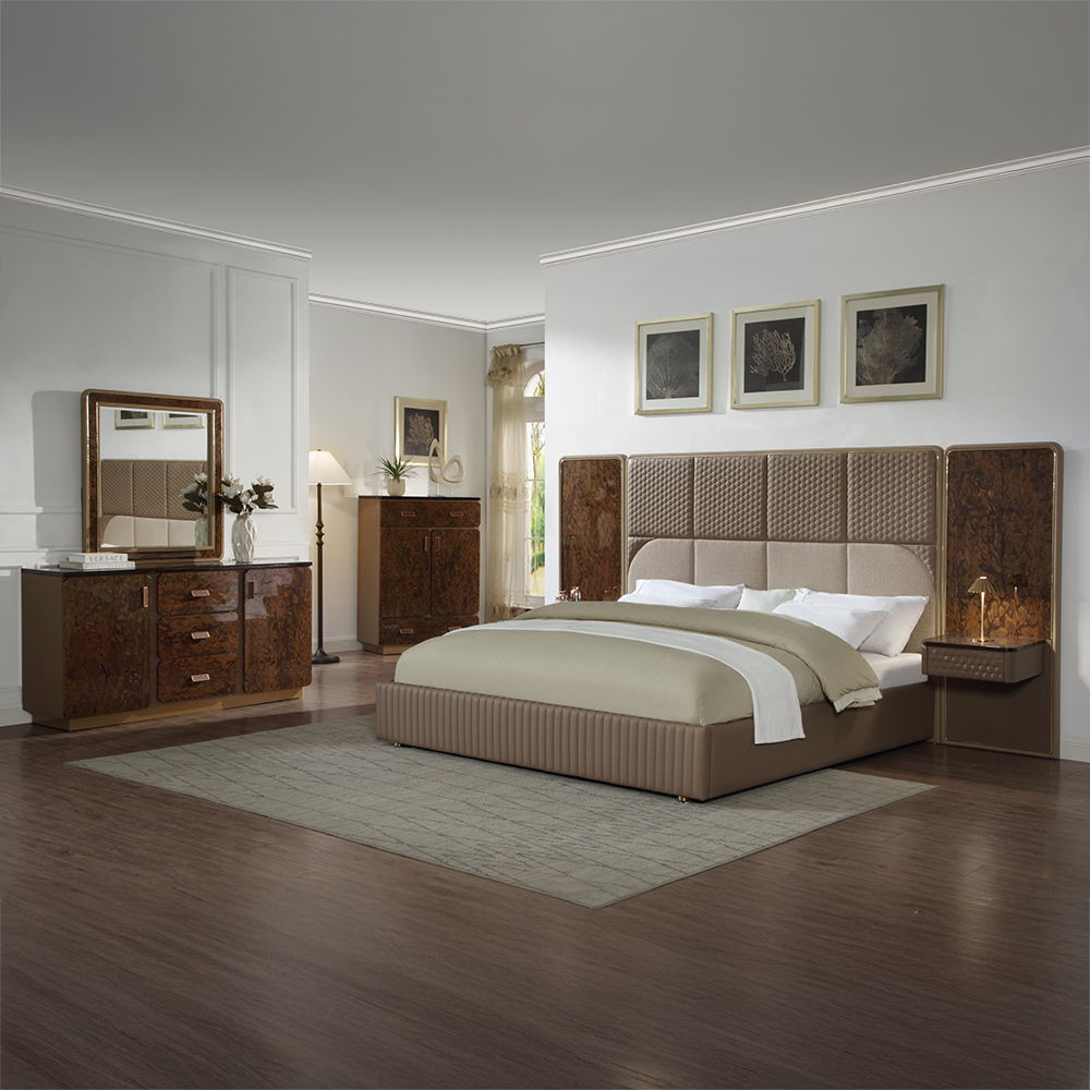 Marcelino - Nightstand With Wall Pier (EK) - Cherry Oak