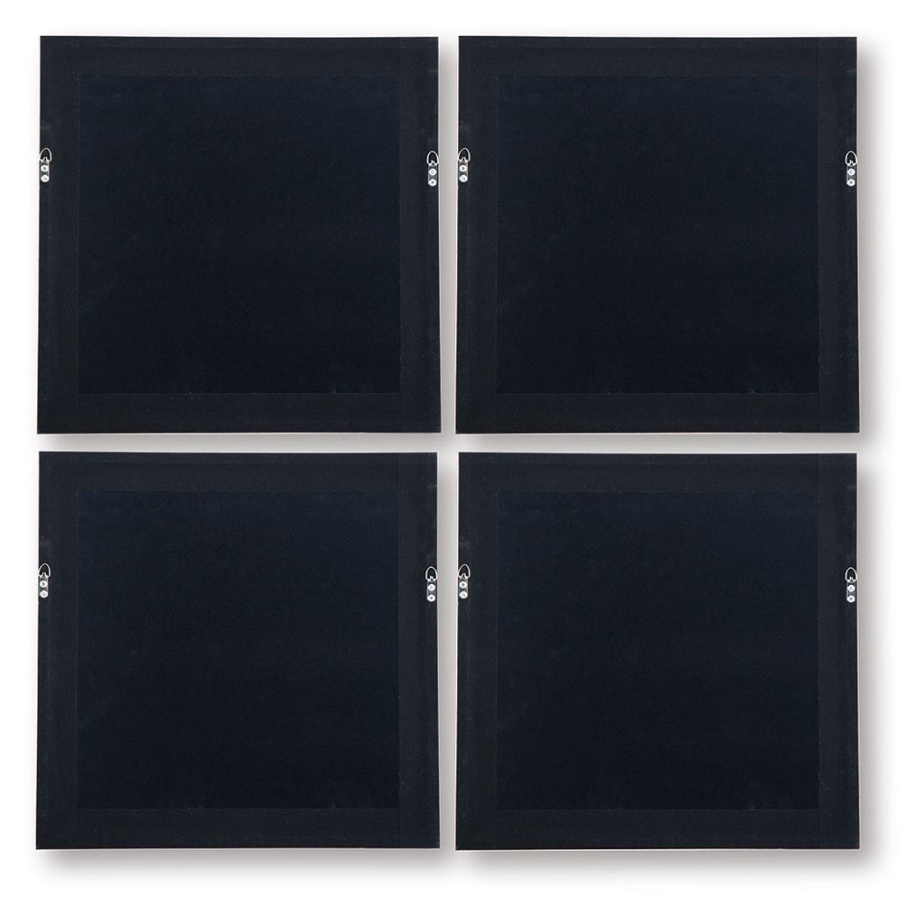 Dallbourne - Wall Art Set (Set of 4) - White / Gold Finish