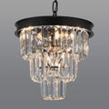 Black Four Light Crystal Chandelier Dining Pendant