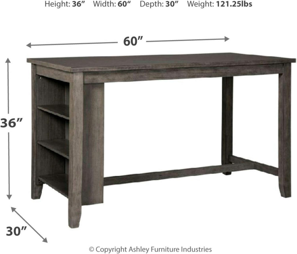 Caitbrook Rustic Counter Height Dining Table With Storage