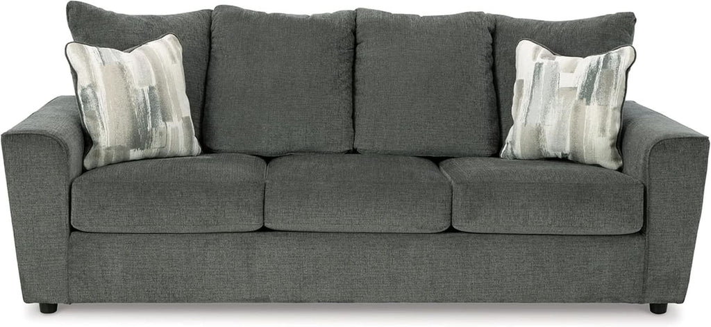 Gray Upholstered Casual Sofa With Flared Arms Modern