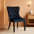 Velvet Tufted Dining Chairs Set Of 4 With Nailhead Trim