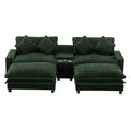 Sectional Sofa Upholstered Sofa With Two Removable Ottoman, Two USB Ports, Two Cup Holders And Large Storage Box For Living Room