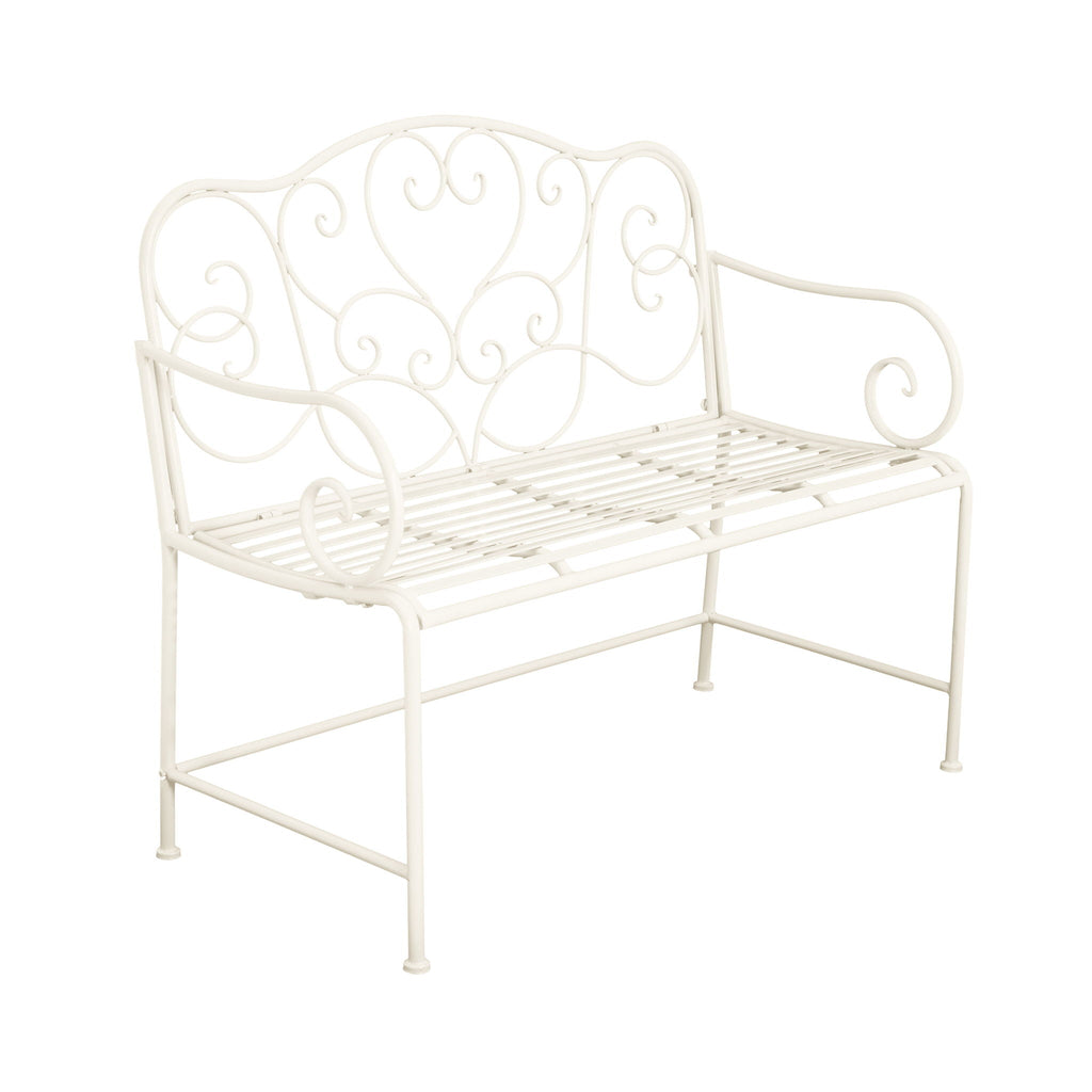 Sunnydaze - Outdoor Garden Bench - Matte White