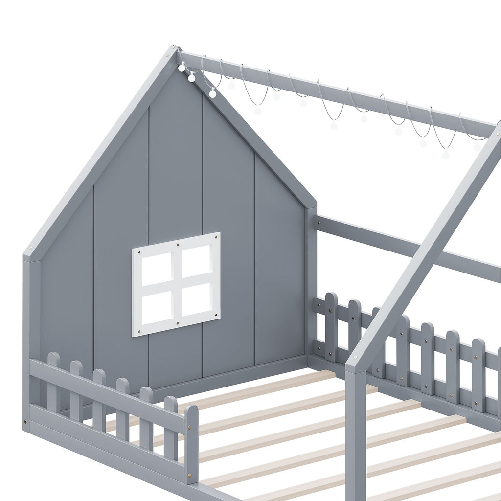 House Bed With Window And Fence