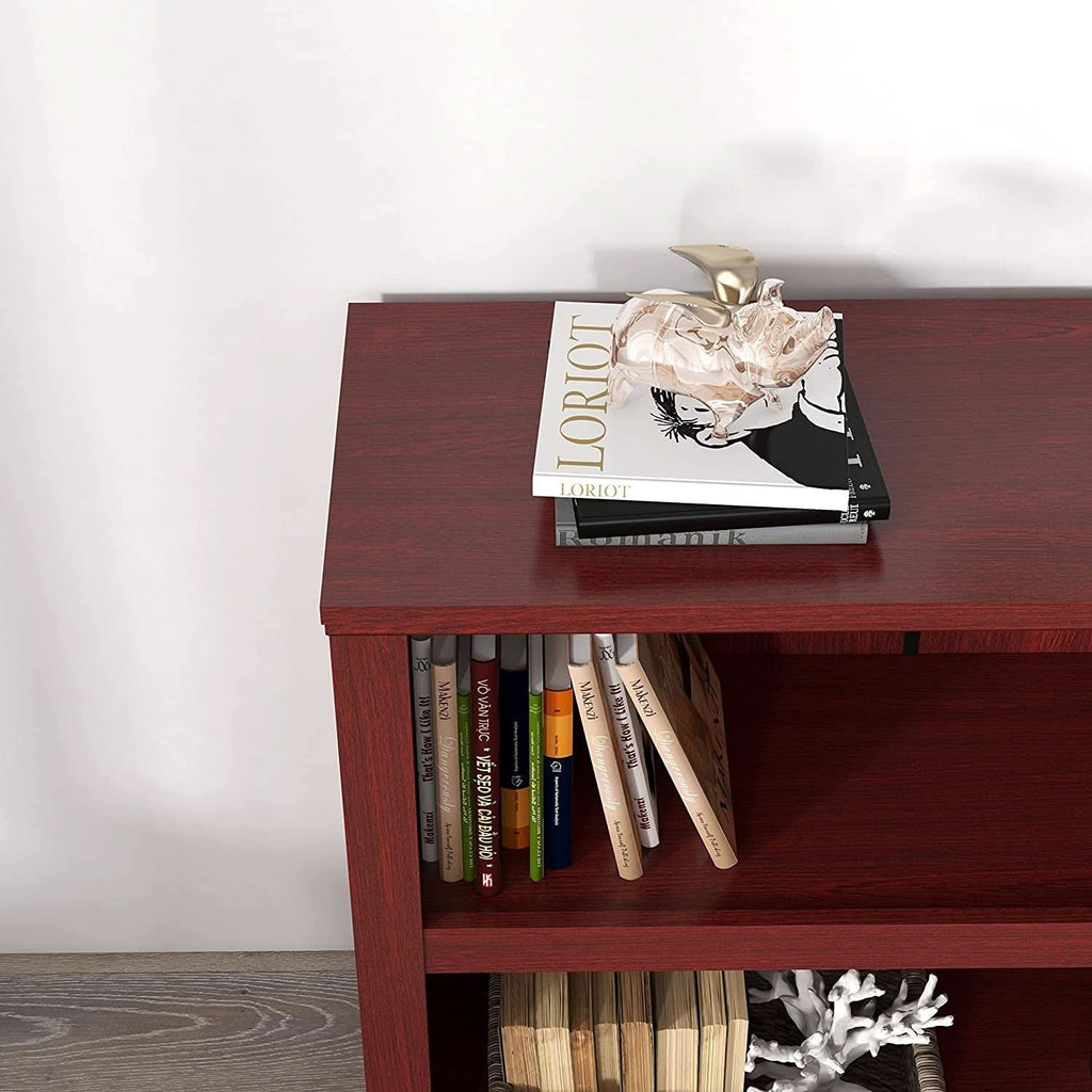 Cherry Wood Bookcase With Adjustable Shelves Home Office