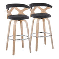 Gardenia - Contemporary Fixed Height Barstool With Swivel With Round Footrest (Set of 2)
