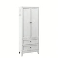 Pantry Cabinet With 2 Drawers, Adjustable Shelves, Freestanding Kitchen Storage Organizer - White