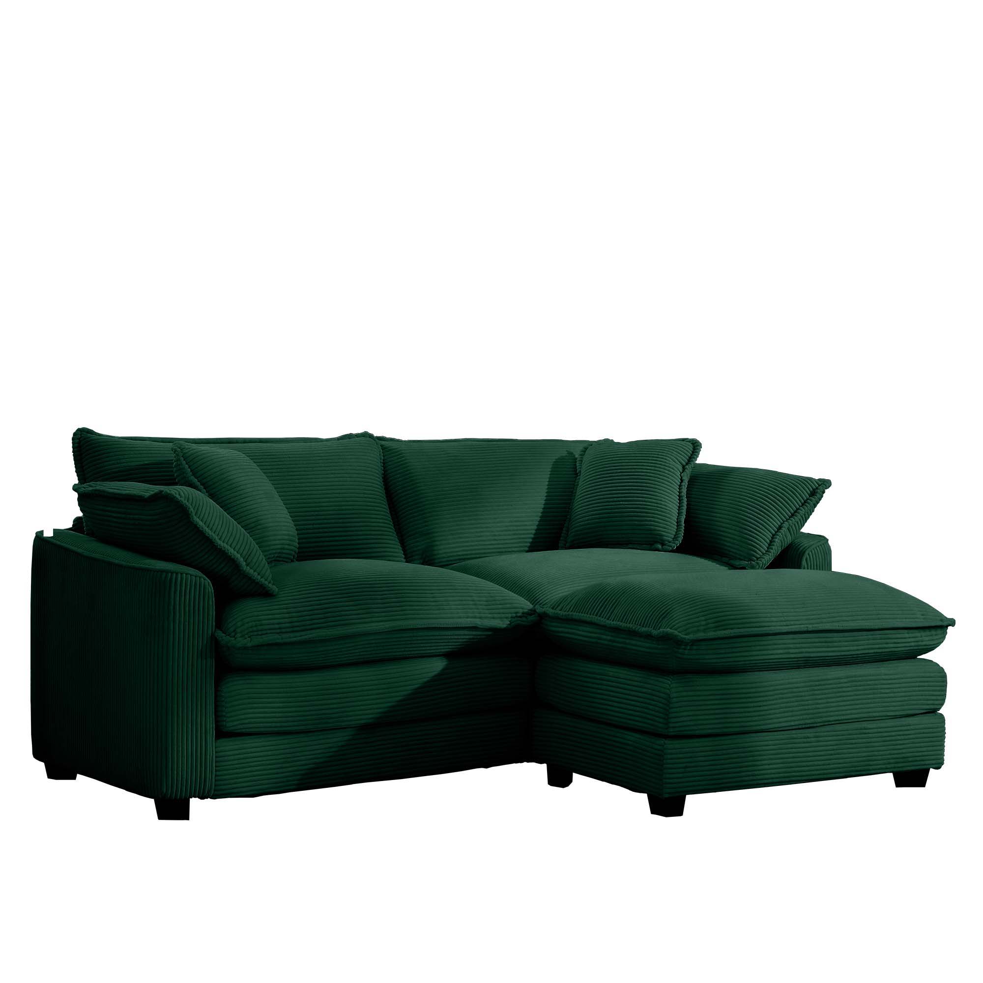 Modern Oversized Modular Cushion Sofa With Ottoman, Low Back, Deep Seating Sofa Set