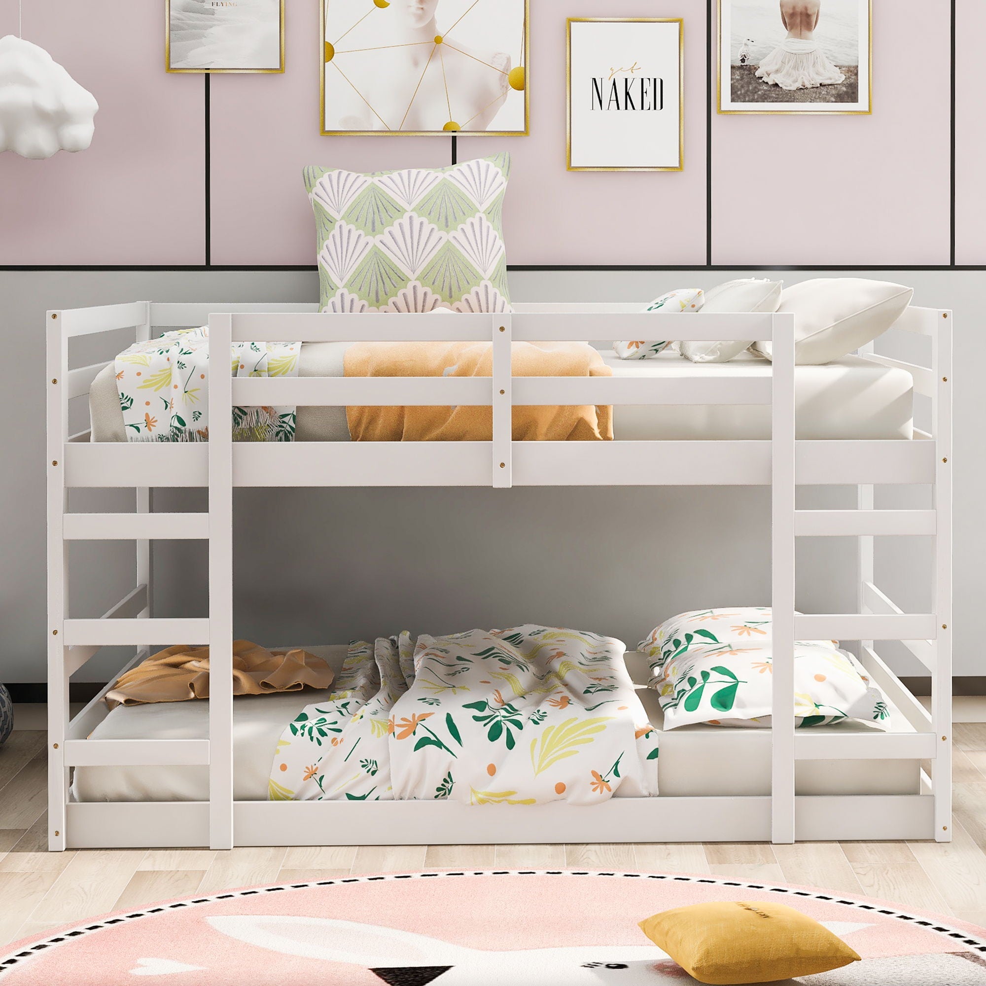Solid Construction, Bunk Bed With Ladder