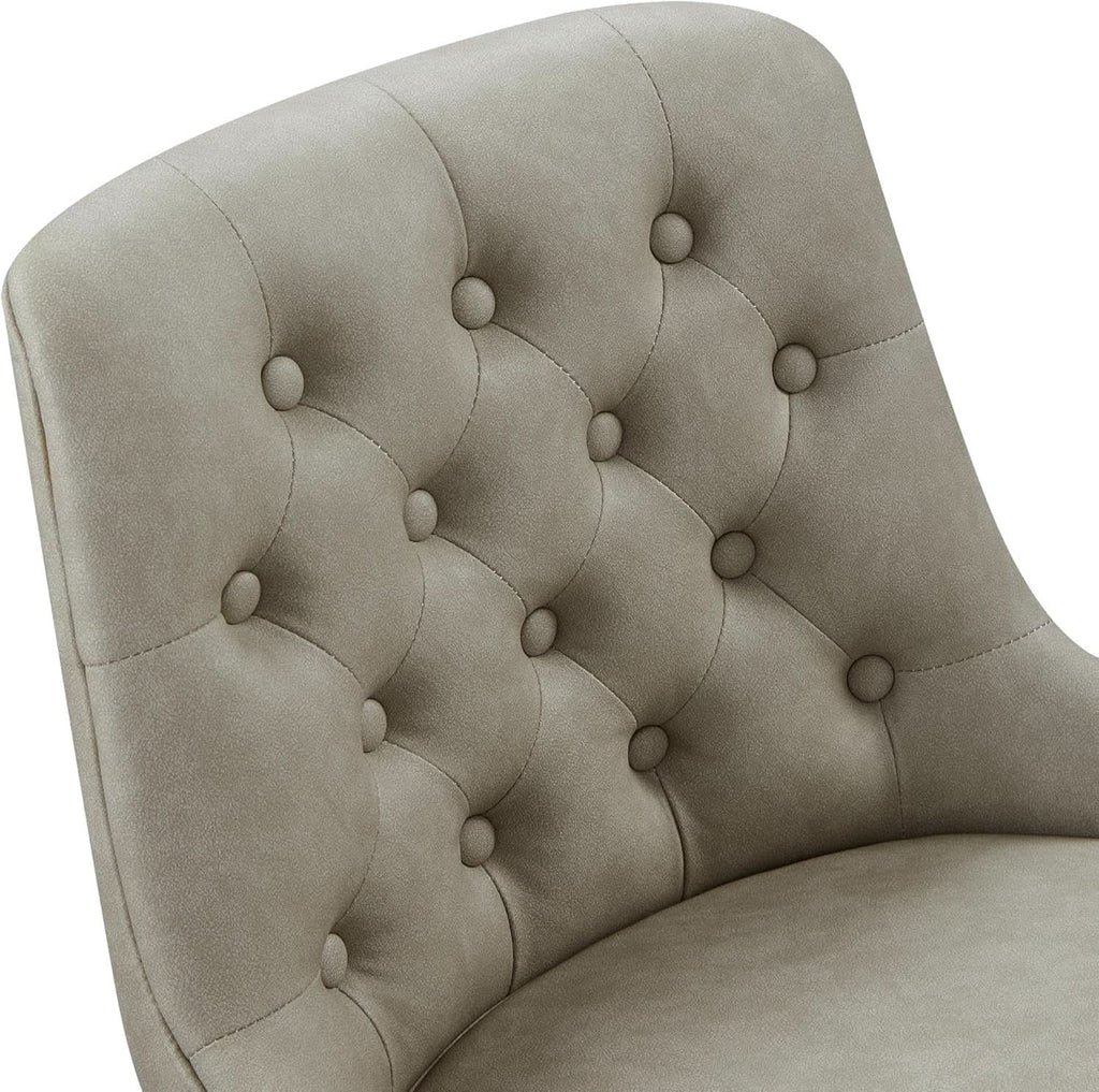 Bar Stool 30 Inch Stone Grey Upholstered 360 Degree Swivel