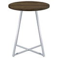 Burkhart - Round Height Bistro Bar Table - Brown Oak