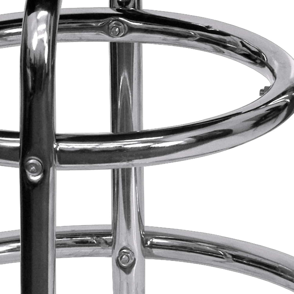 Bruno 2 Pack Chrome Barstool With Red Seat Double Ring