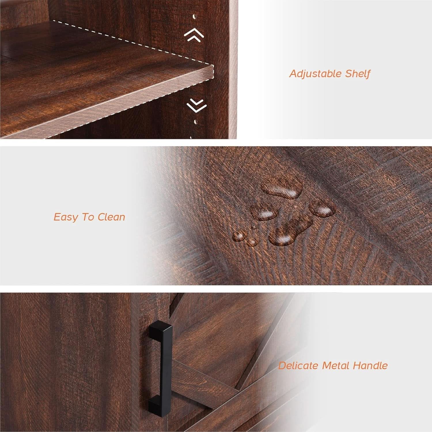 98.4 Inch Rustic Brown TV Stand With 4 Drawers And Shelves