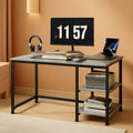 Computer Desk 40 Inch Gray With Durable Storage Shelves