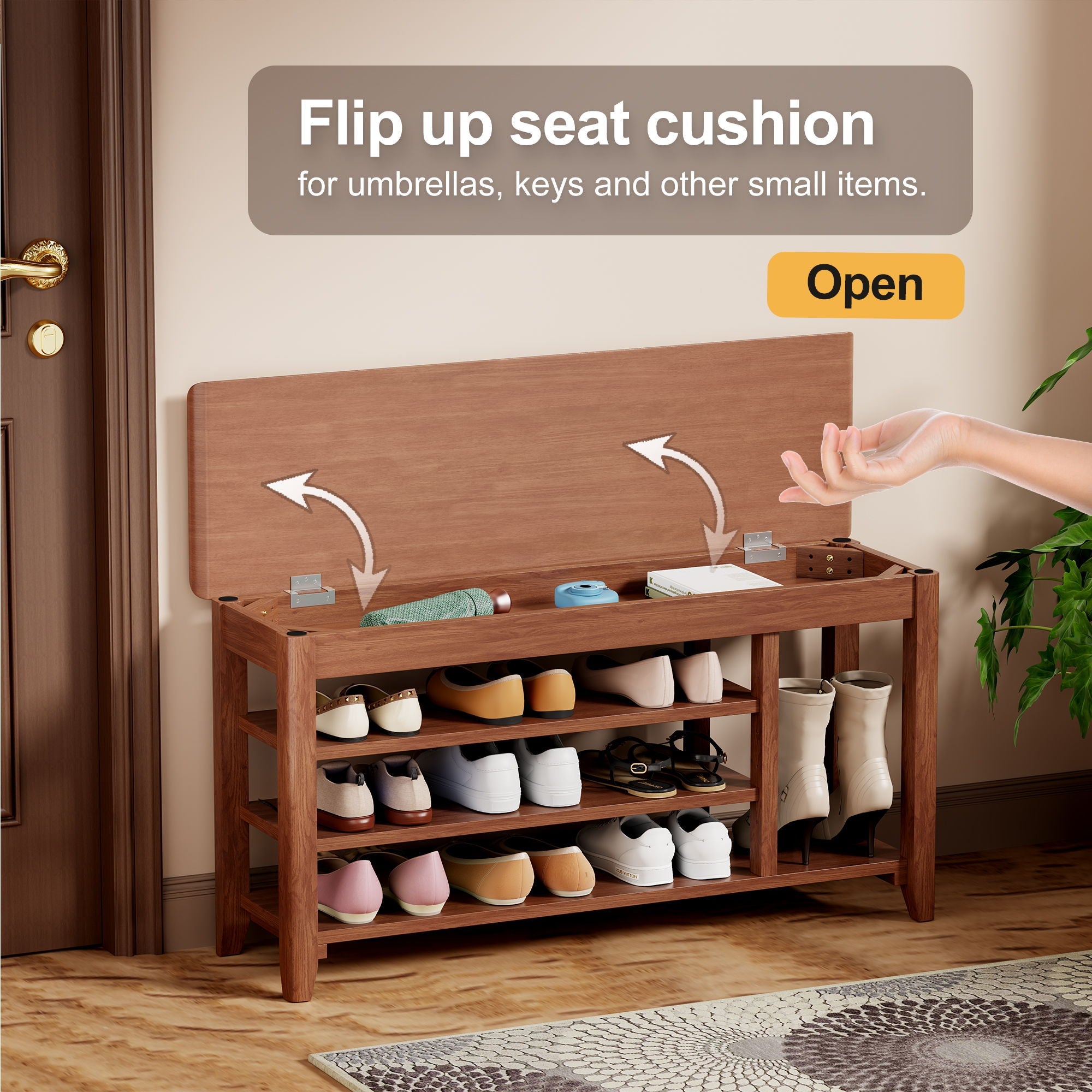 Multi Functional Double Layer Shoe Stool