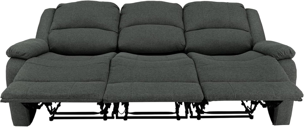 80-Inch RV Triple Recliner Sofa With Convertible Console