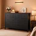 Ten Drawer Premium Hardwood Dresser Walnut Finishing