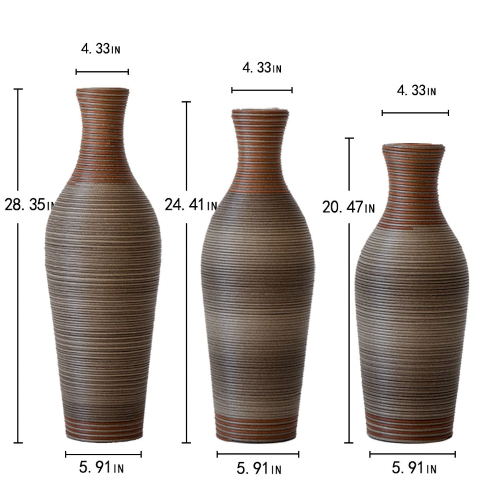 Classic And Neat Floor Vase, High Independent Flower Stand (Set of 3)