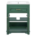 Bathroom Vanity With Integrated Sink, 2 Door Cabinet With Tip Out Drawer, Rectangular Design
