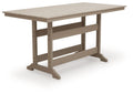 Seacliff Beach - Rectangular Counter Height Dining Table With Umbrella Option - Medium Brown
