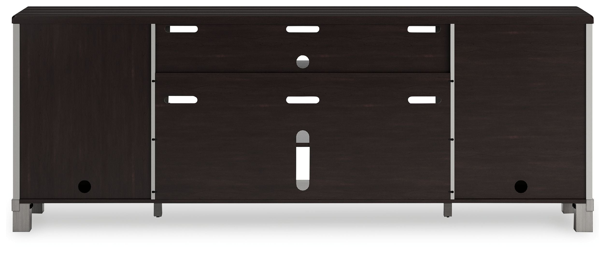 Darborn - XL TV Stand W/Fireplace Option - Gray / Brown