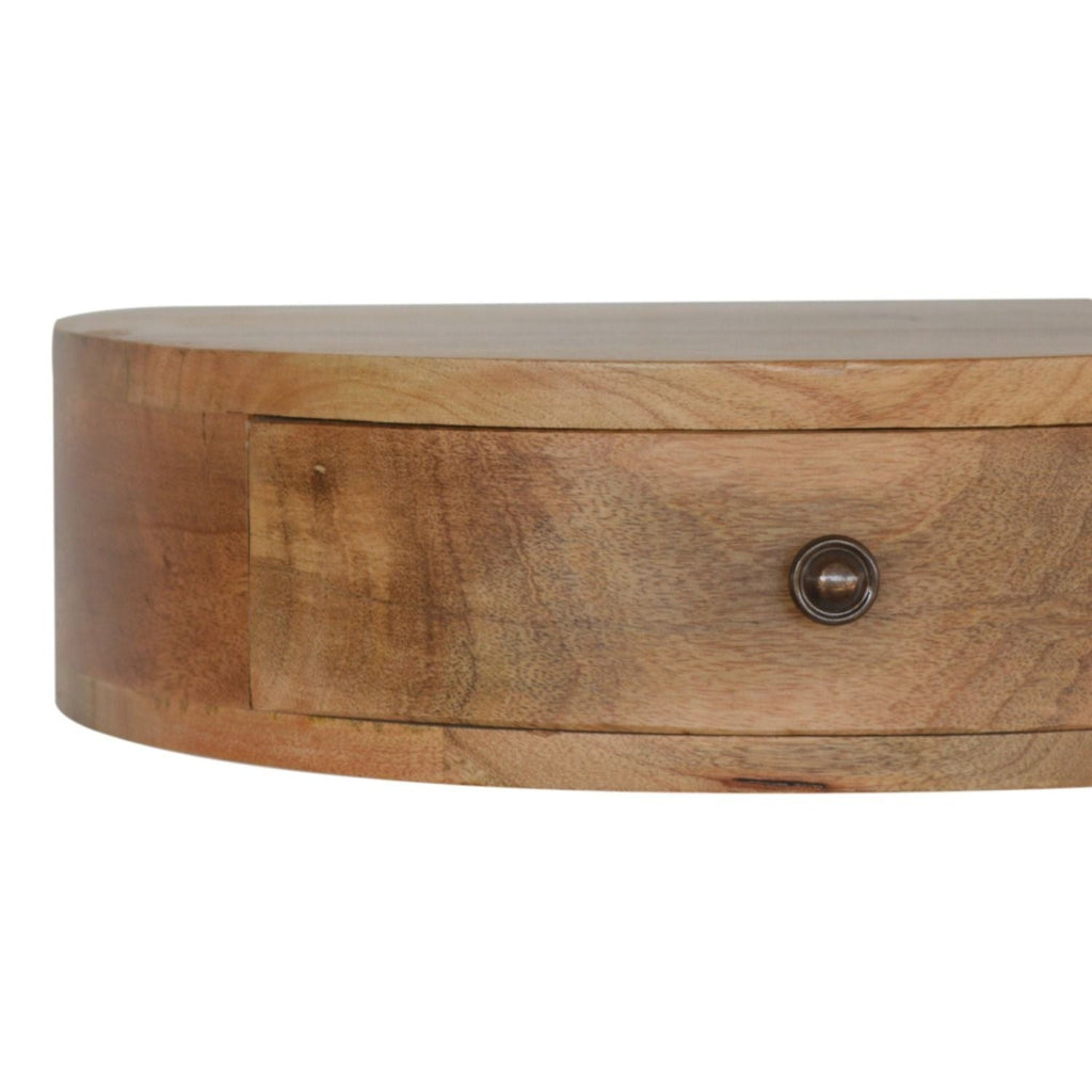 Wall Mounted Rounded Nightstand - Oak