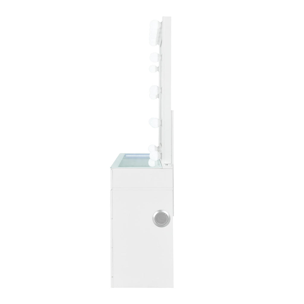 Elisa - Vanity Set With Stool And LED Bulbs