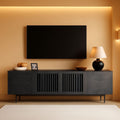 Modern Solid Wood TV Stand For 70 To 75 Inch TVs Black