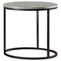 Lainey Round Faux Marble Side End Table Grey