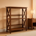 Shelf Bookcase With X Design Three Shelf Storage For Books