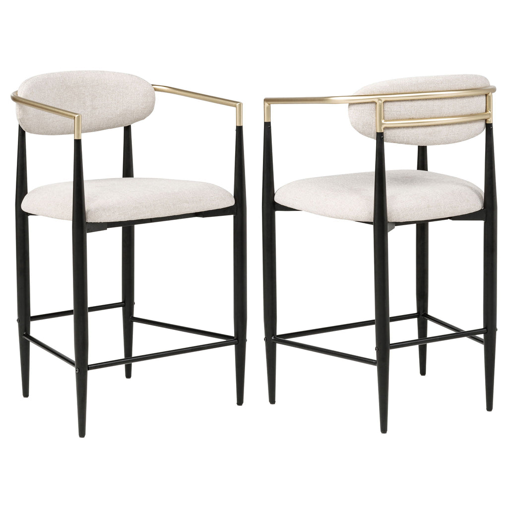 Tina Fabric Upholstered Counter Chair Beige (Set of 2)