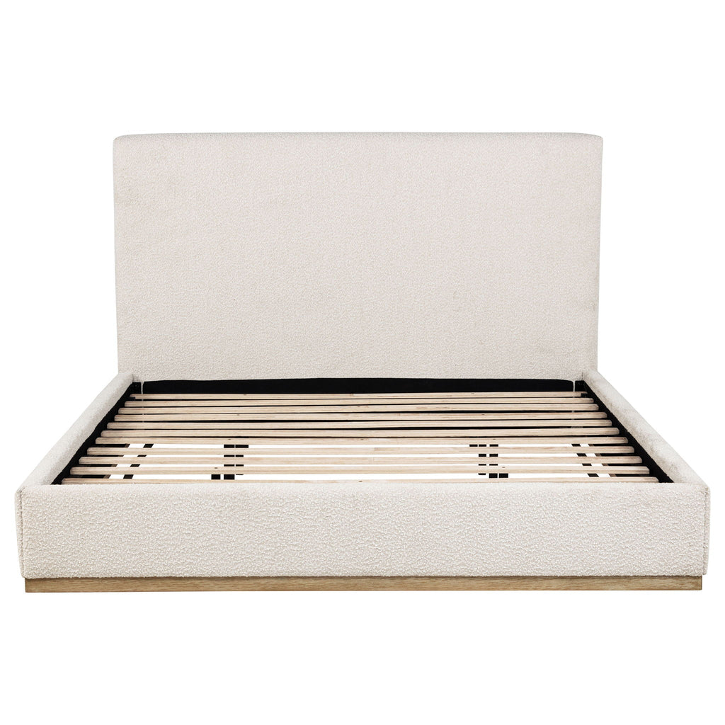 Knox Upholstered EASTERN KING Panel Bed Cream