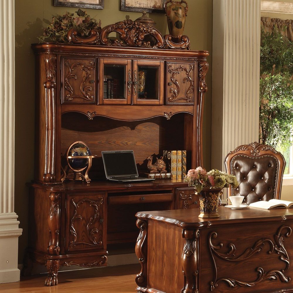 Dresden - Executive Computer Desk With Hutch - Cherry Oak