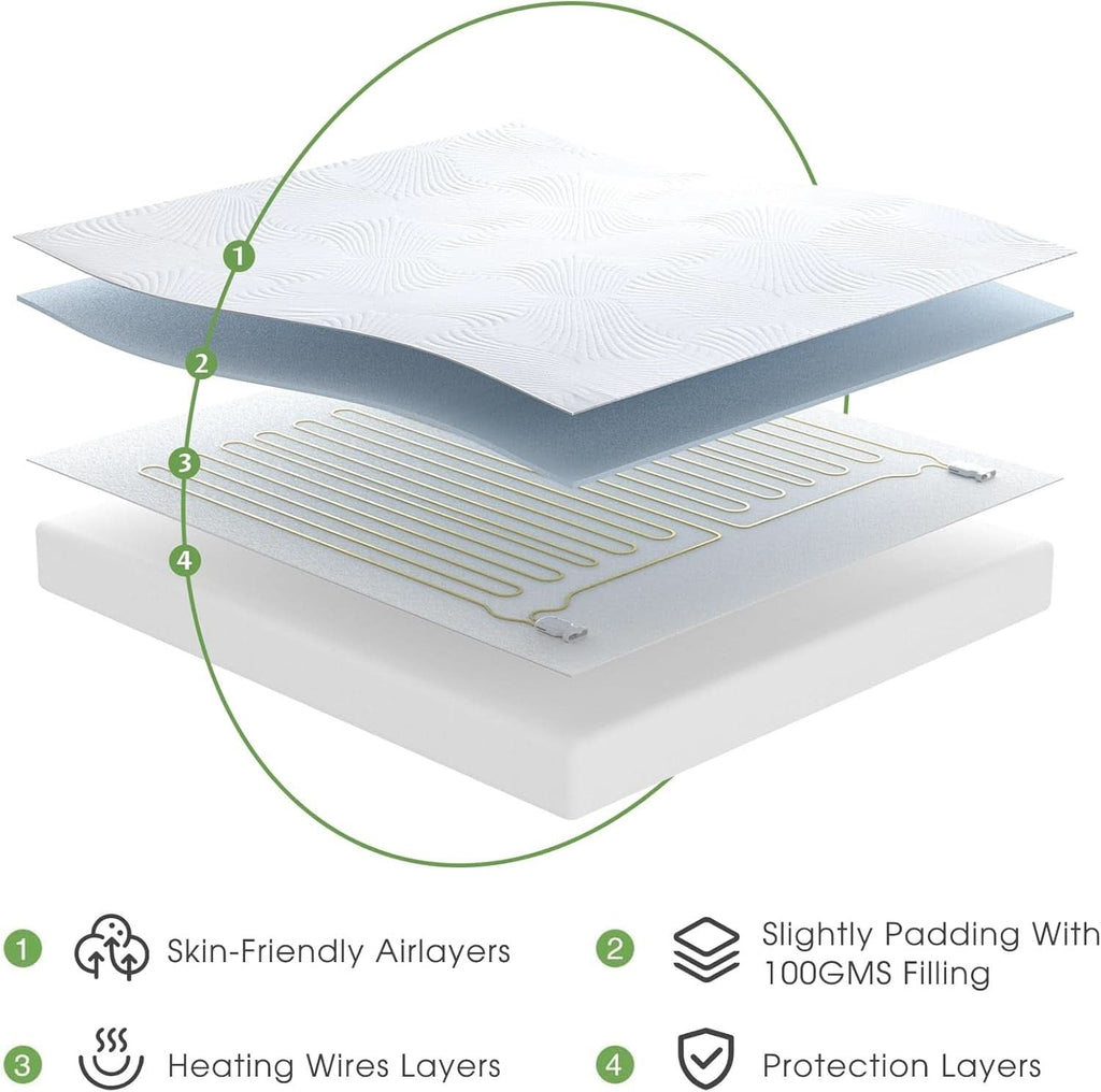 Queen Size Heated Mattress Pad with 10 Heat Settings