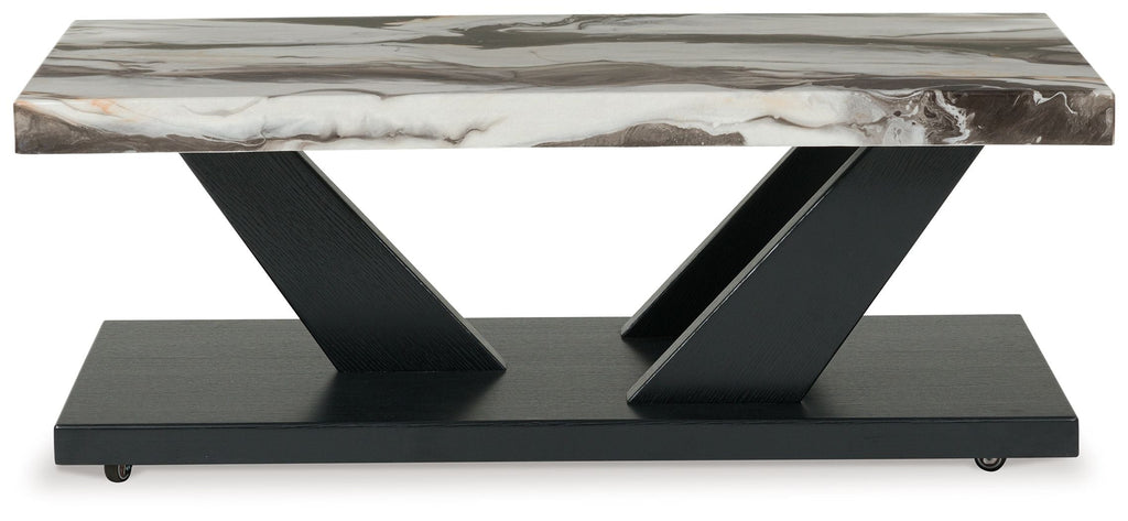 Cendill - Occasional Table Set (Set of 3) - Dark Brown / White / Black