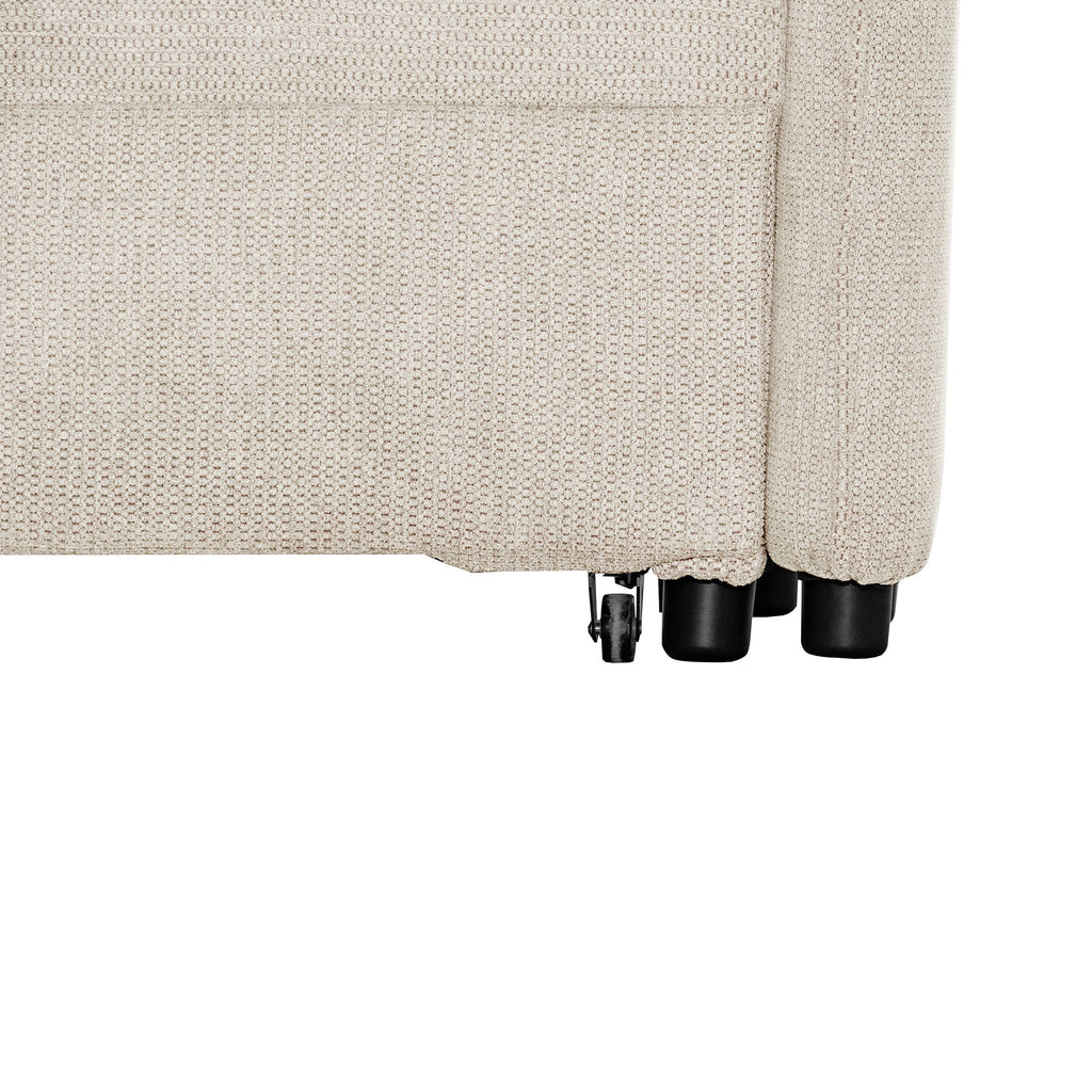 Convertible Single Chair Bed With Computer Board And USB Ports, 3 In 1 Sofa Bed - Beige