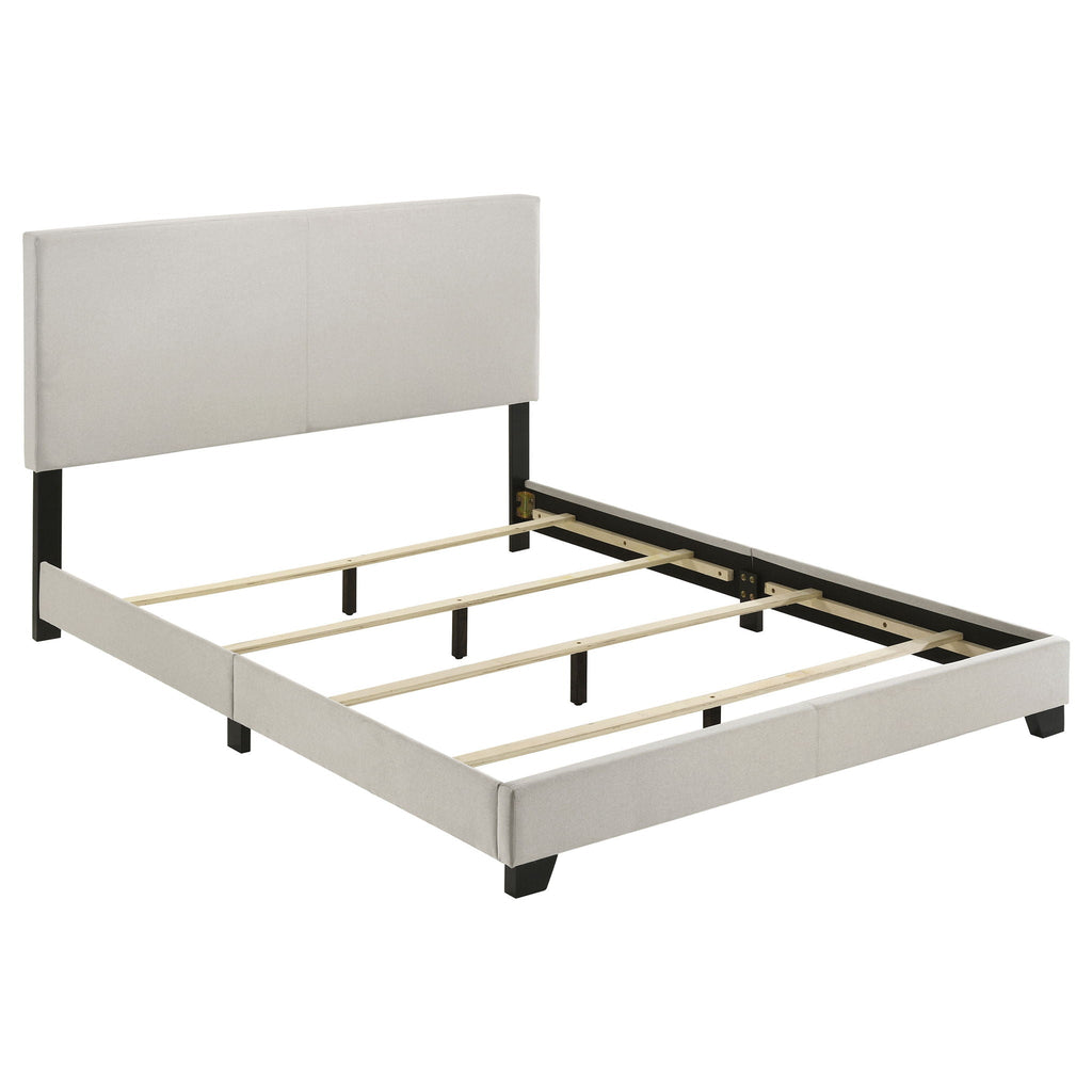 Dorian Fabric Upholstered Queen Panel Bed Cream