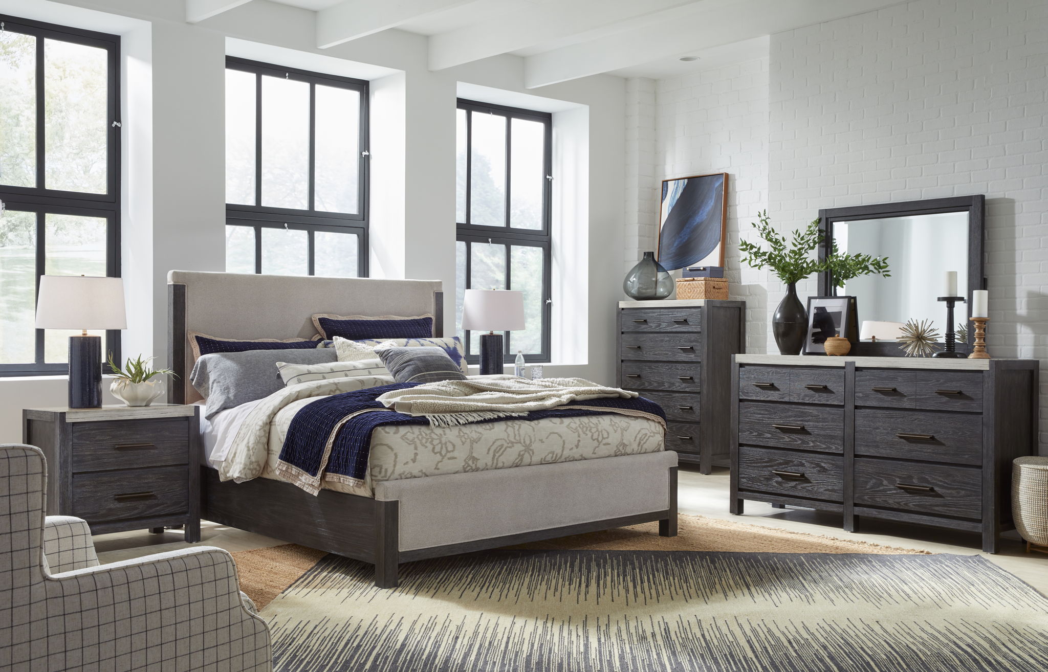 Plum Creek - Upholstered Panel Bed