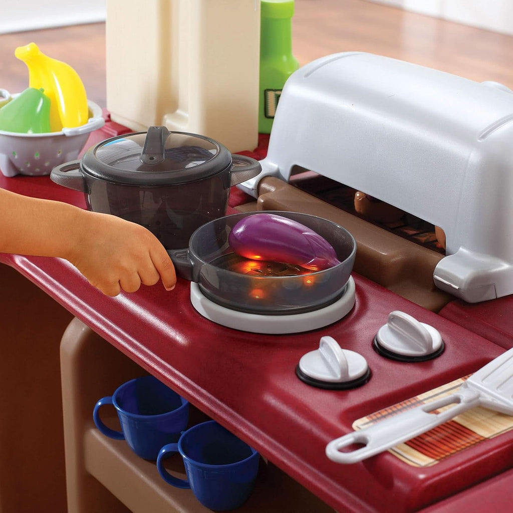 Kids Kitchen Playset With Interactive Lights Brown