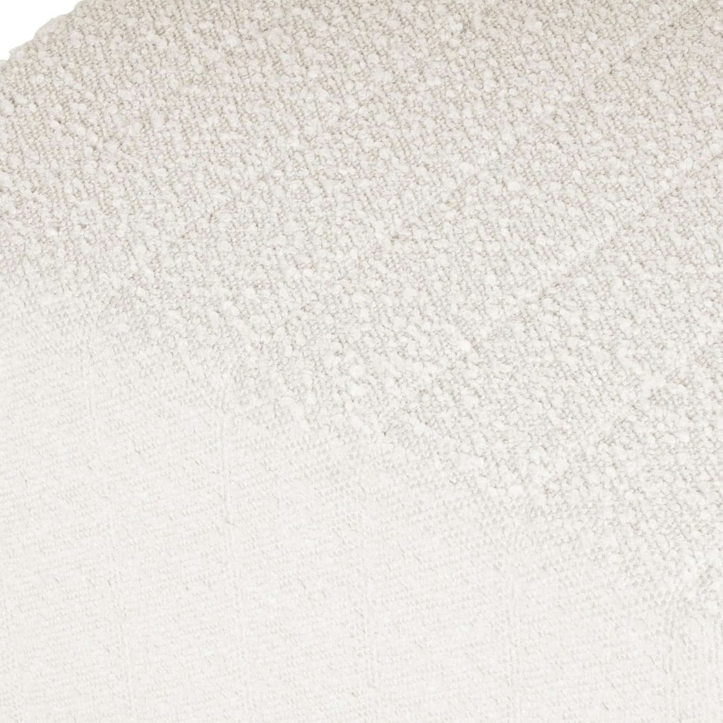 Cream Soft Boucle Upholstered Ottoman Footrest 18 Inches