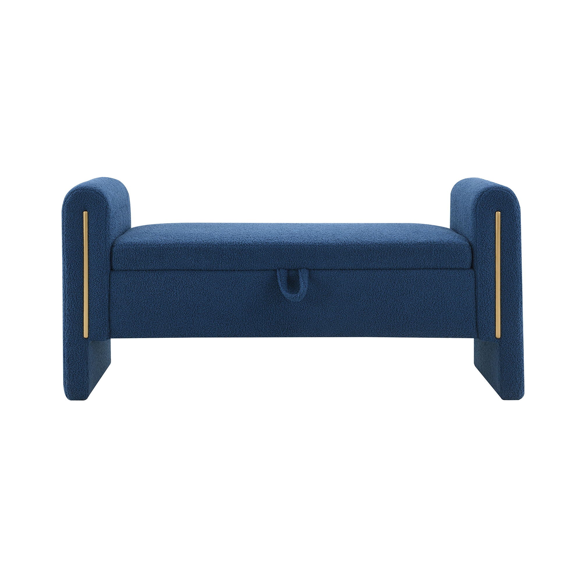 Modern Teddy Upholstered Large Bed End Bench With Arms And Storage