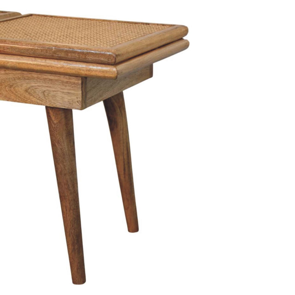 Larissa - Triple Accent Cane Bench - Beige